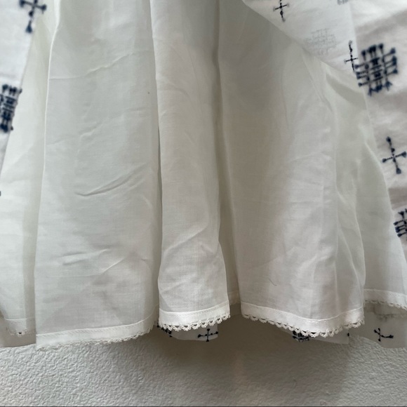 Anthropologie Blue/White Peasant Dress Size Medium - Picture 6 of 11